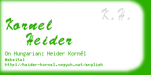 kornel heider business card